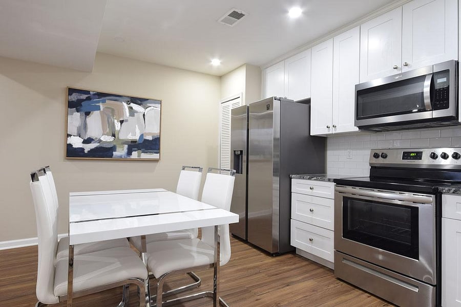 Downstairs kitchen and dining area