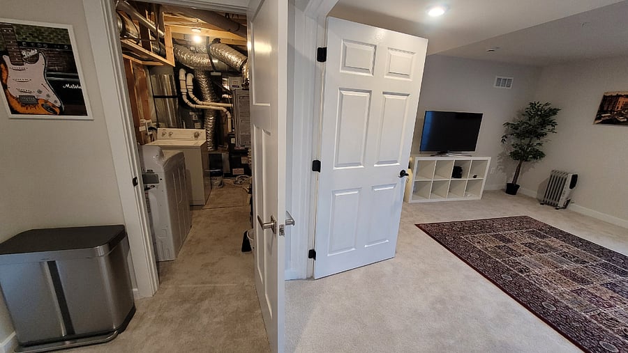 Laundry at Utility room with door open