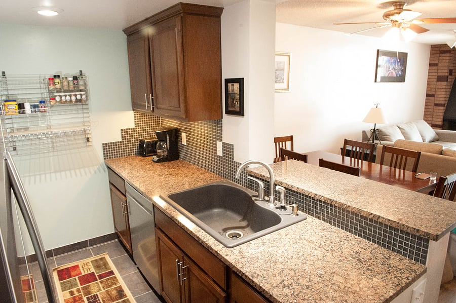 Kitchen is larger than these pictures seem to show.