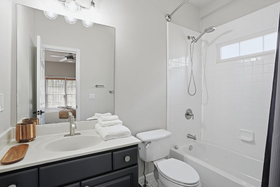 Private ensuite bathroom connected to the bedroom for convenience and privacy.