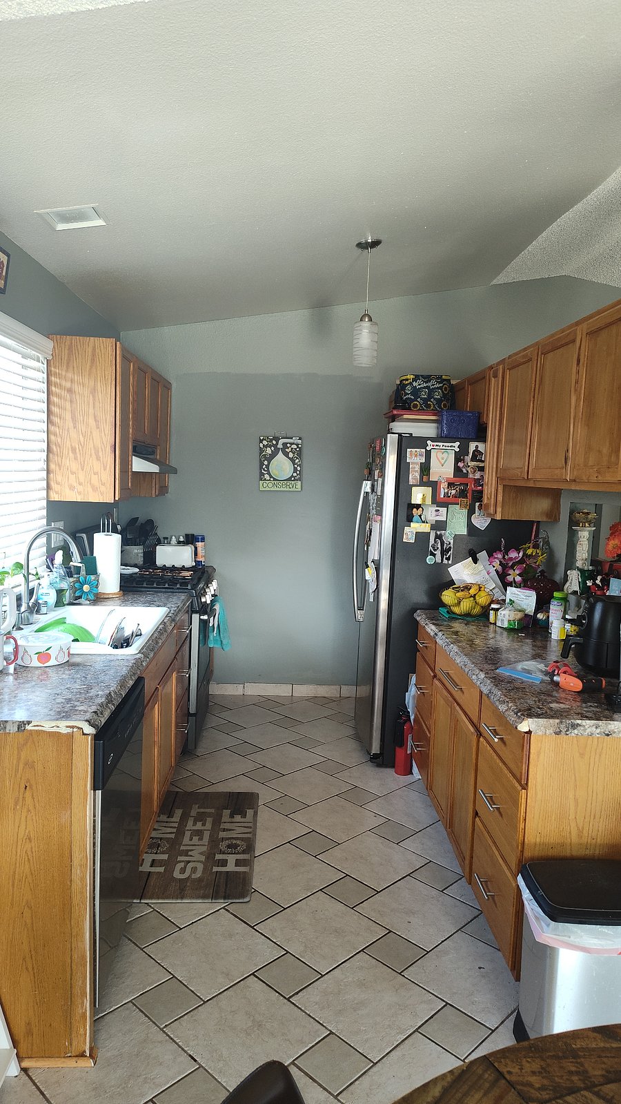 Shared kitchen. Designated refrigerator, cabinet, and storage spaces for tenant prepared. 