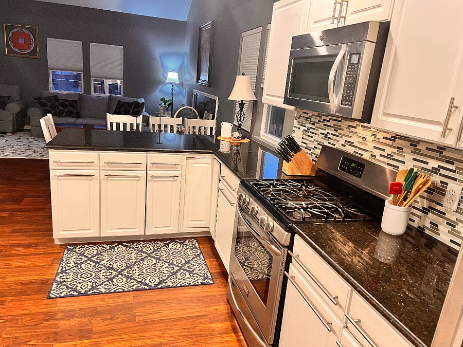 Full stocked kitchen.
