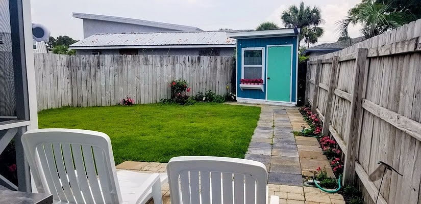 Fenced back yard