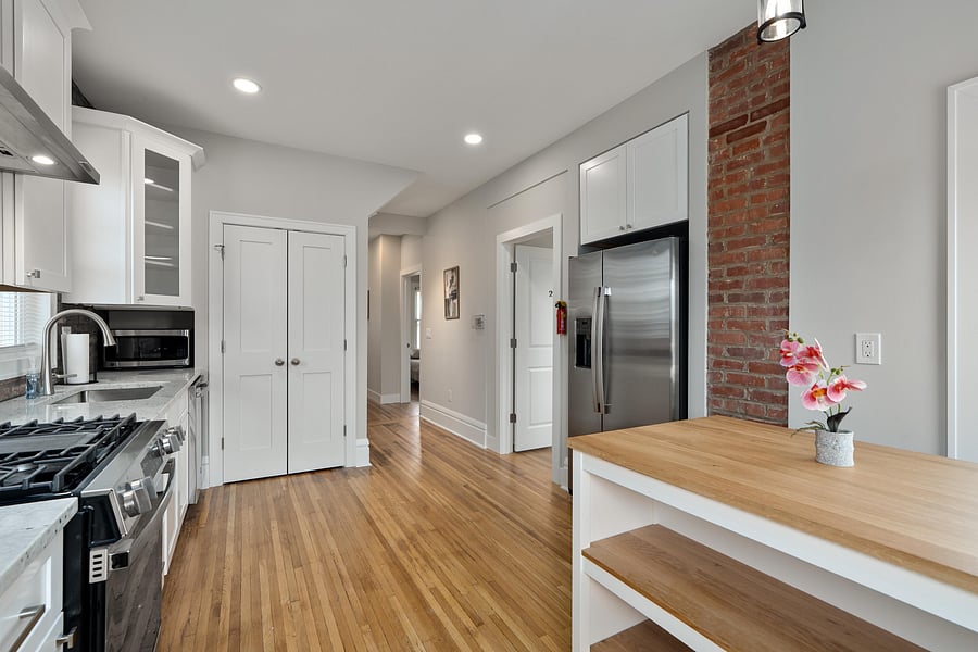 Main full kitchen, shared by Room #s 1, 2, 5, 6 & 7.