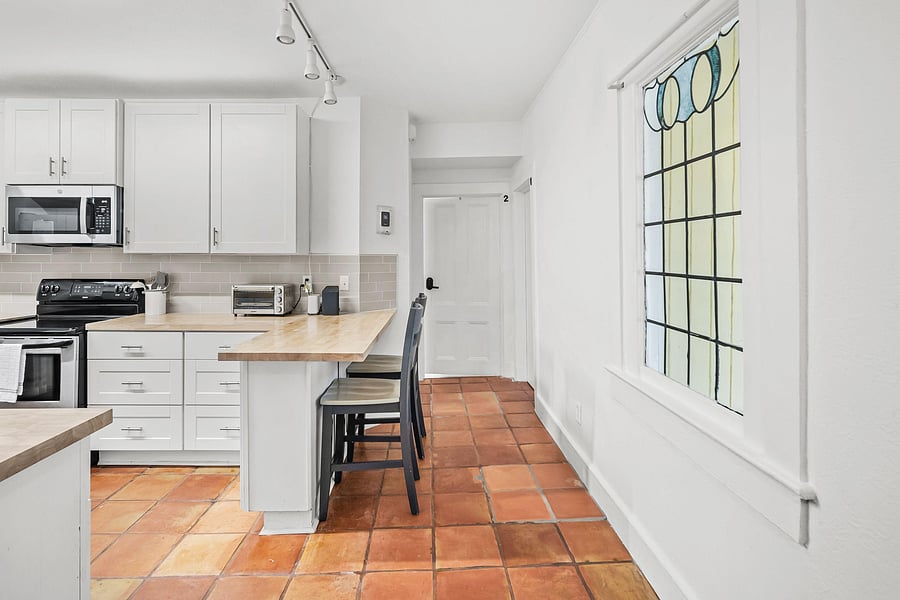 kitchen bar with bar stools