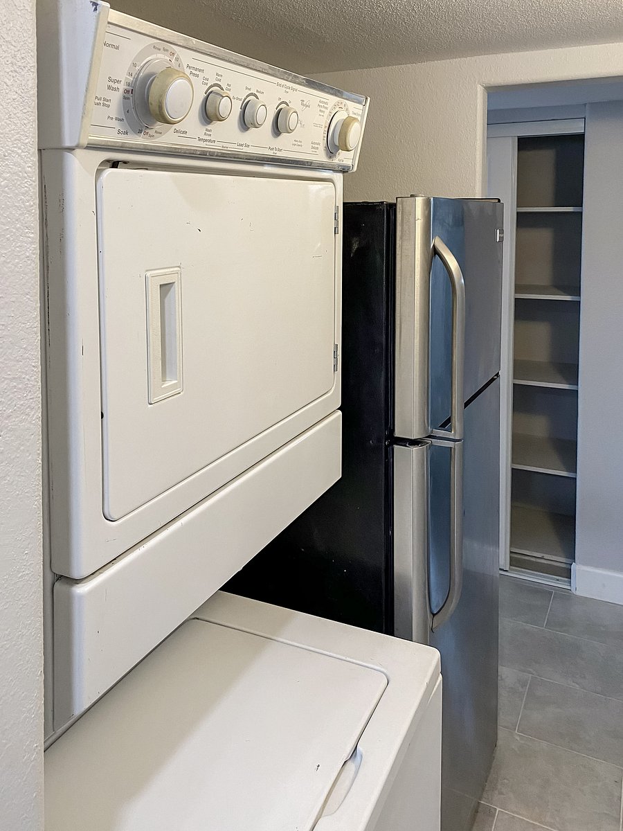 Laundry plus 2nd refrigerator.