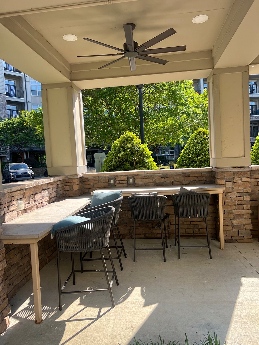 Covered outdoor work area.