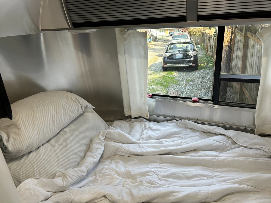 Airstream bedroom - optional at extra cost.
