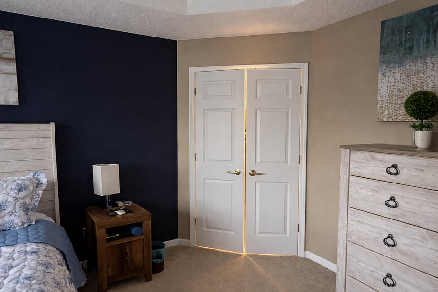 Convenient access between bedroom and bathroom for added comfort.
