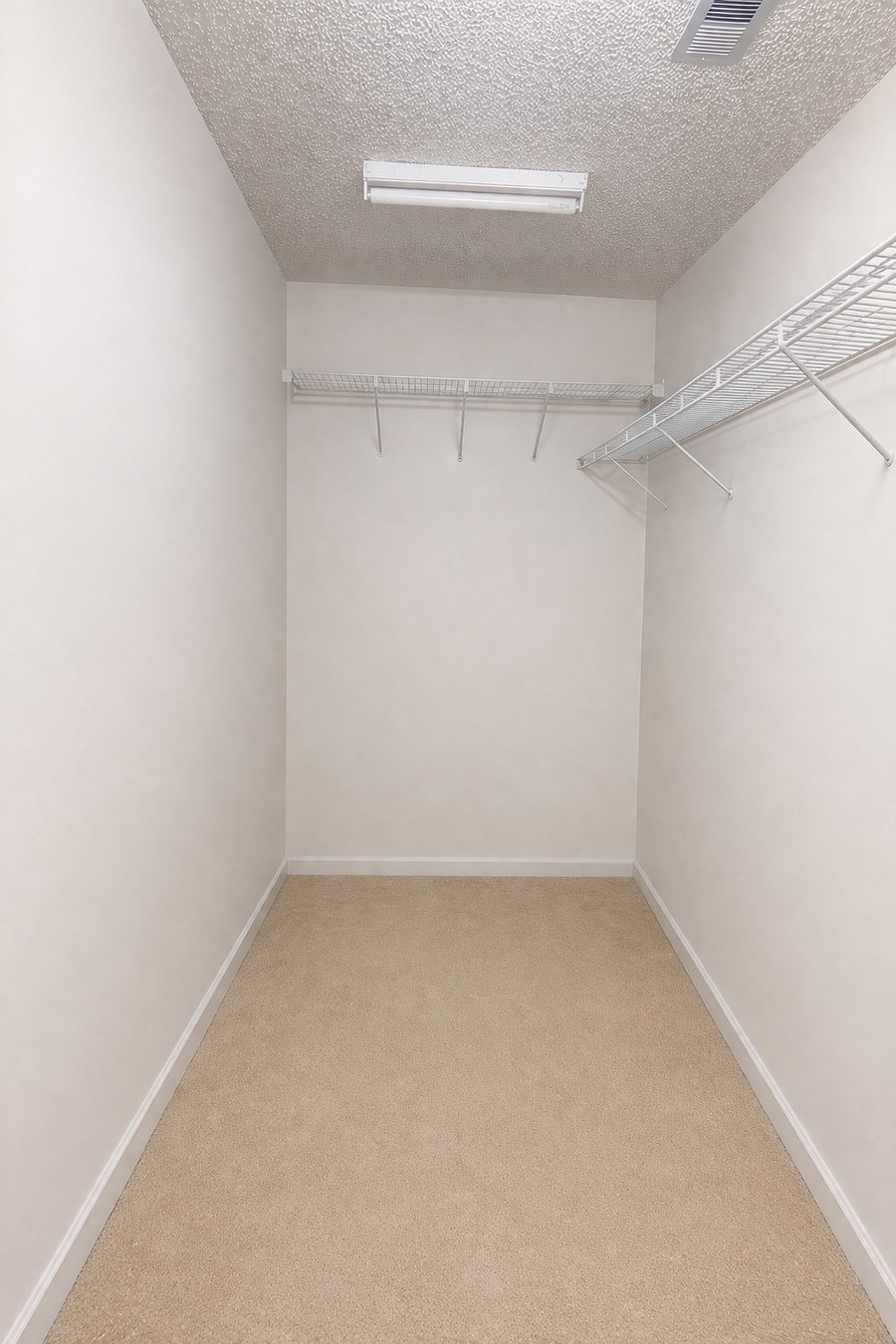 Closet space available for personal storage.
