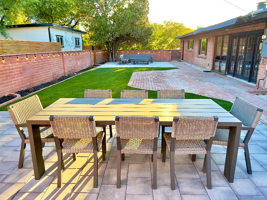 Eat a meal in the outdoor dining area or just enjoy the sounds of nature in the private, manicured back yard.