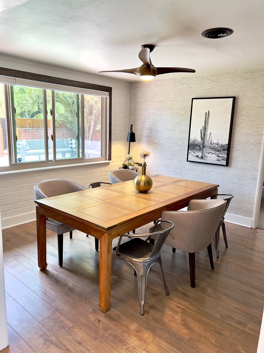 Share a meal in the open airy dining room.
