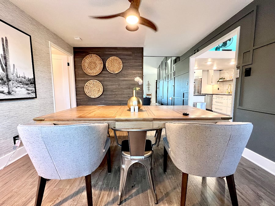 Share a meal in the open airy dining room.