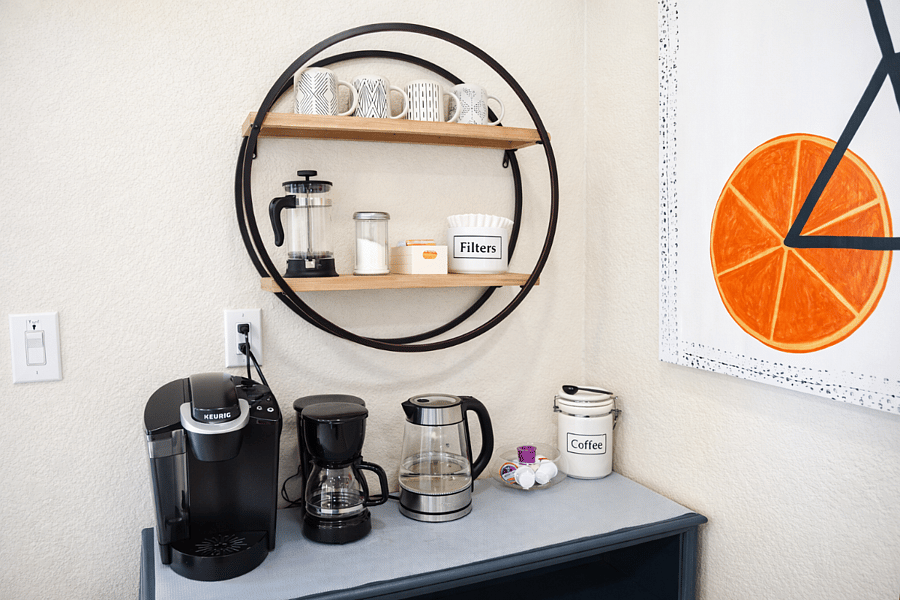 Fuel up for your adventure! A fully stocked kitchen with Keurig, drip coffee, and all the cooking essentials.