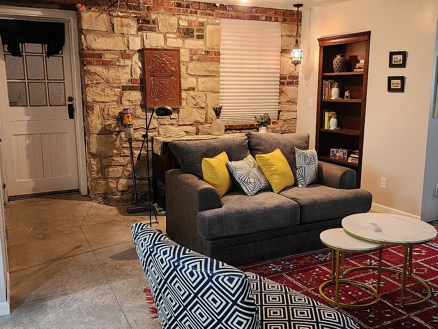 Comfortable living area to watch TV on the big screen or read.