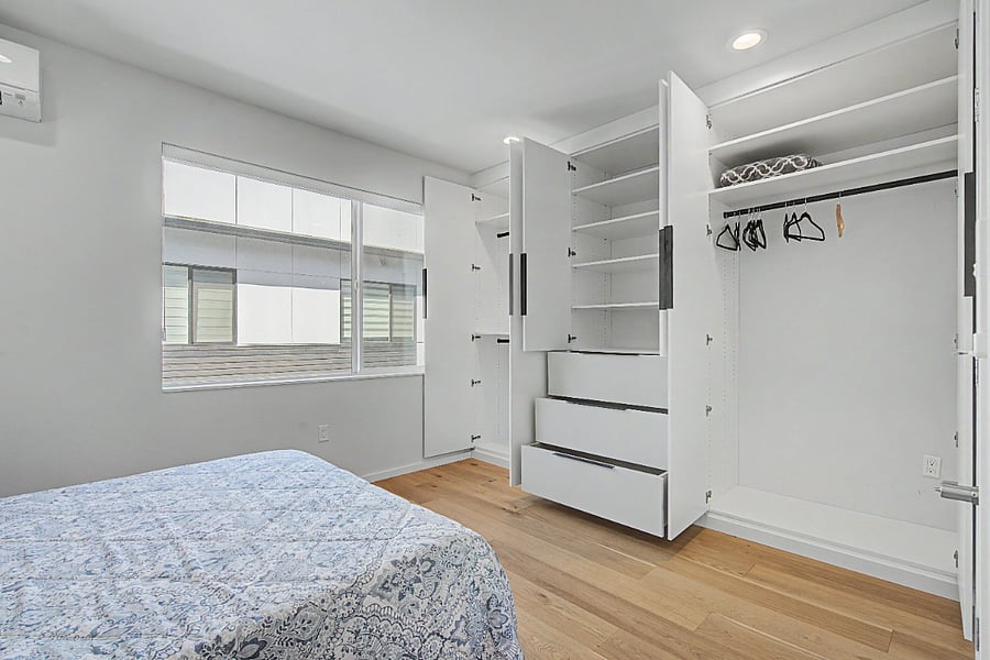 Organizers in primary bedroom