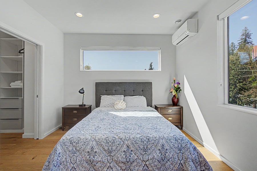 Primary bedroom on 4th floor with walk in closet and bathroom en-suite and ADA accommodations