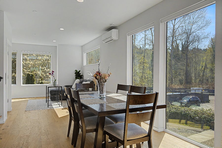Dining room and living room