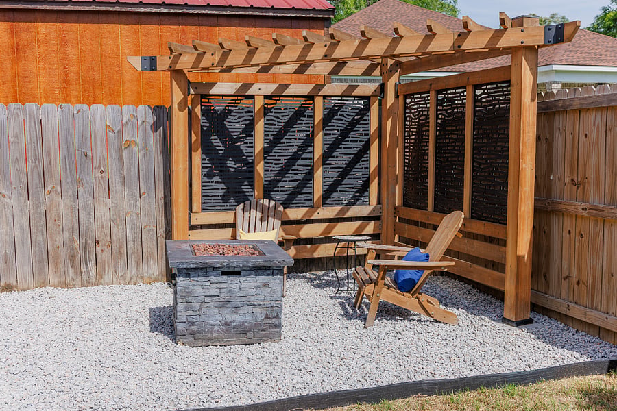 Outdoor space with firepit, great for morning coffee or evening cocktails