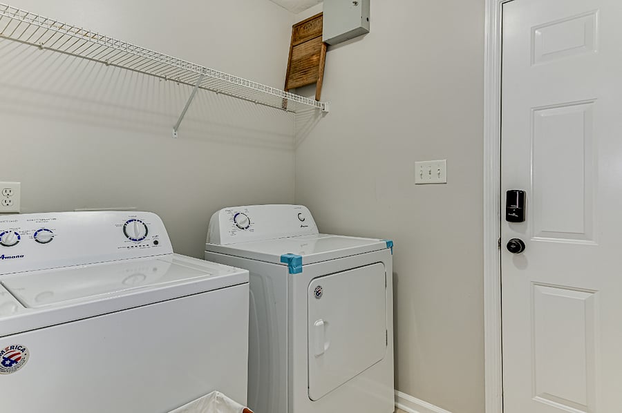 Laundry room with washer and dryer.