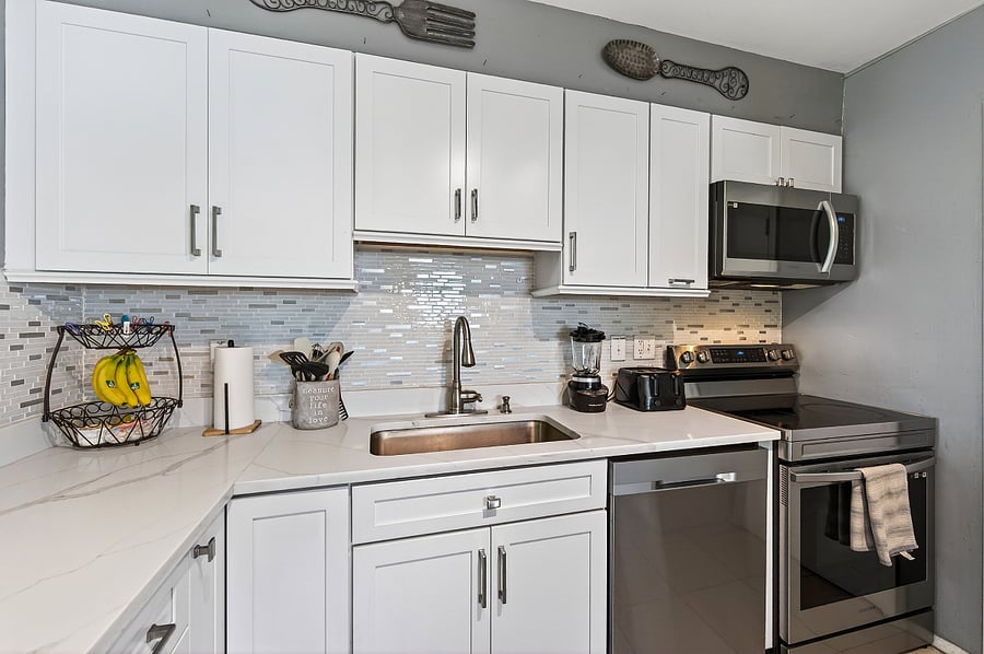 Some furnishings are owner-owned and will be removed prior to occupancy. Any items not conveying will be replaced with comparable, high-quality furniture before move-in.