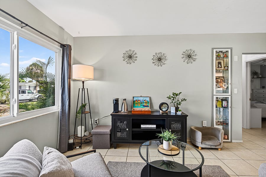Some furnishings are owner-owned and will be removed prior to occupancy. Any items not conveying will be replaced with comparable, high-quality furniture before move-in.