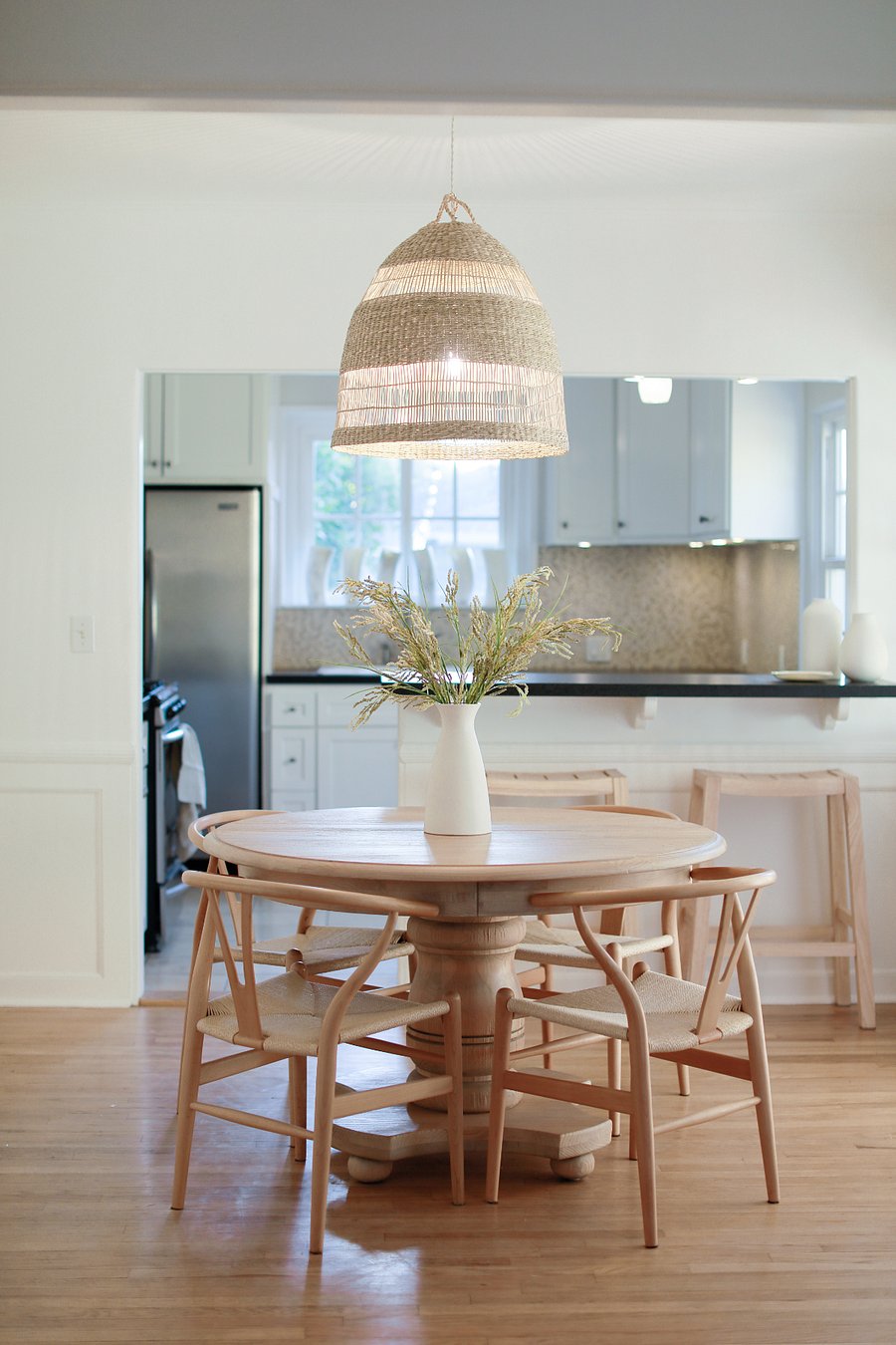 Casual dining for four, just steps from the kitchen.