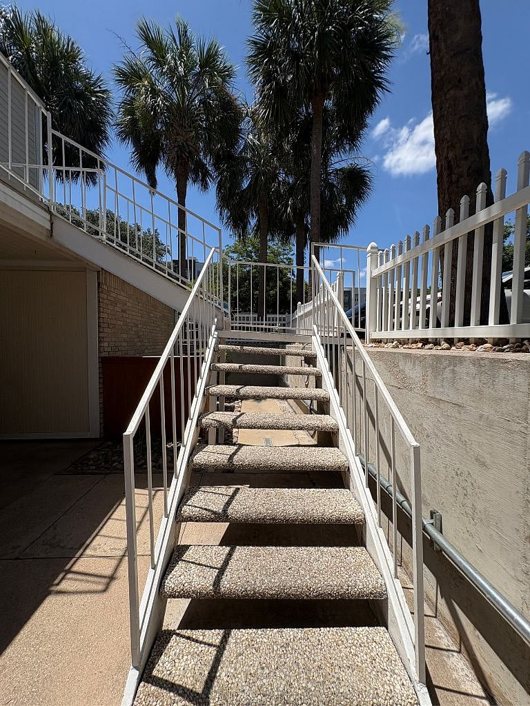 There are a LOT of stairs here. There are exterior stairs both up then down to our unit.