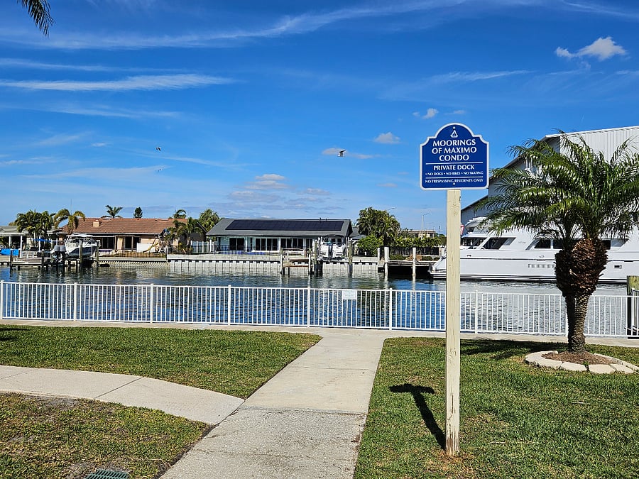 We are right along a canal that leads to the Boca Ciega Bay.