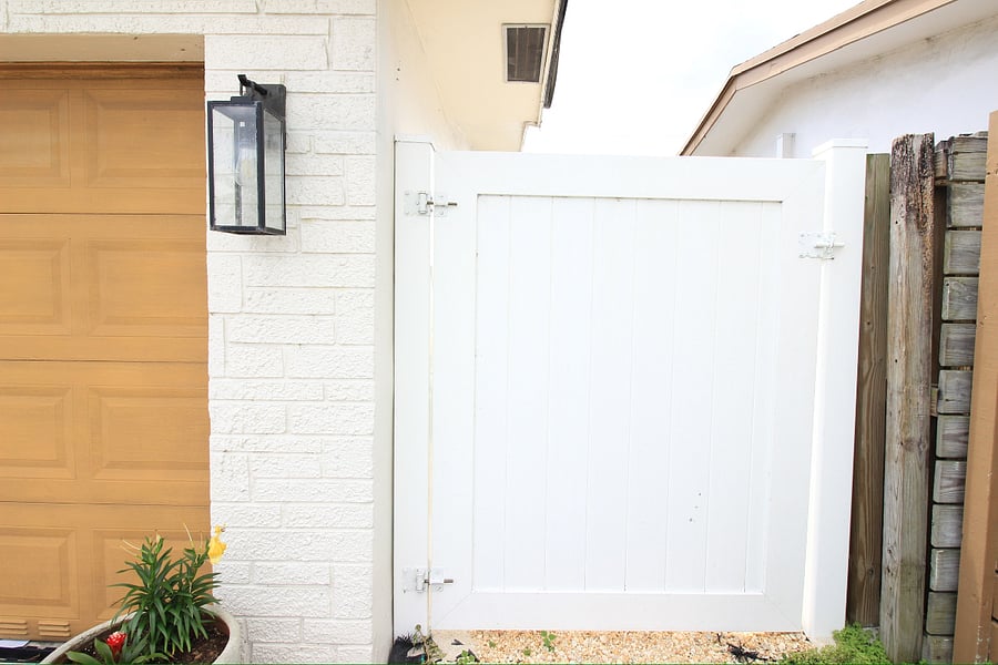 Private entrance with security camera. 