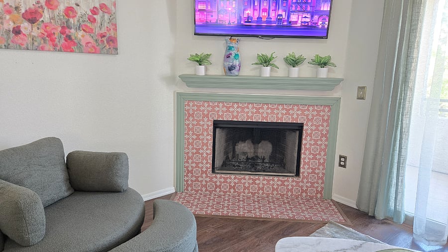 Wood burning fireplace