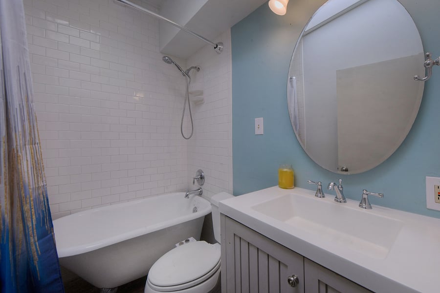 Second bathroom with claw foot tub