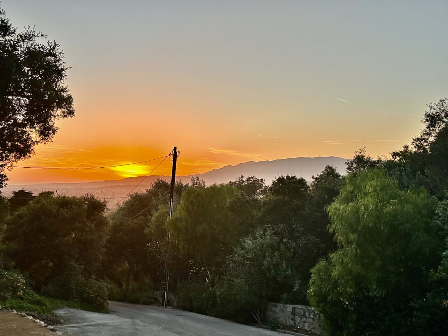 The sunset view from the patio