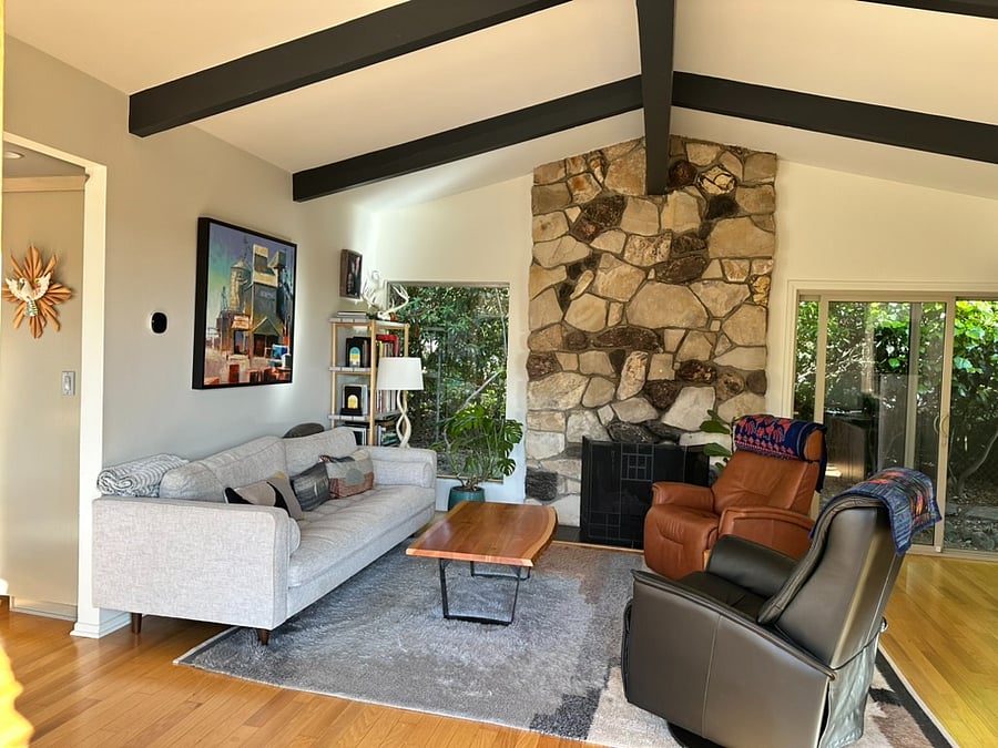 Living room with gas fireplace