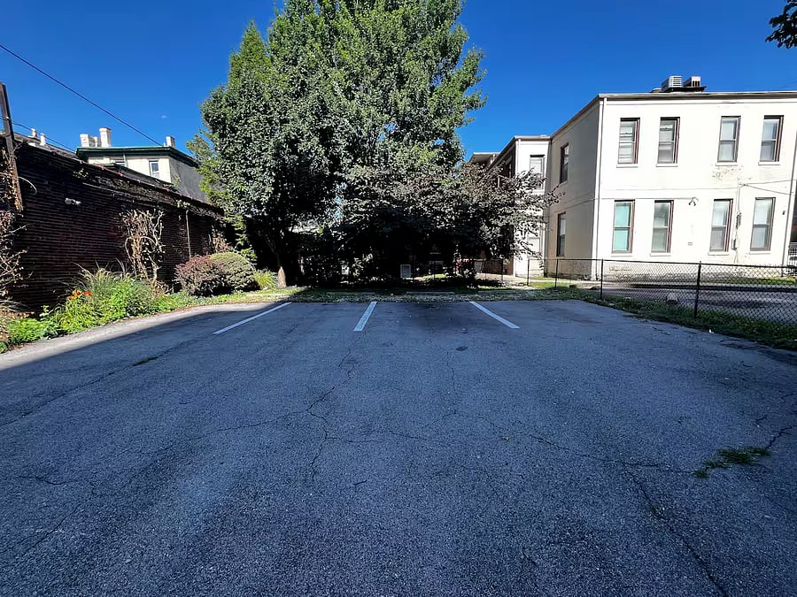 The parking area.