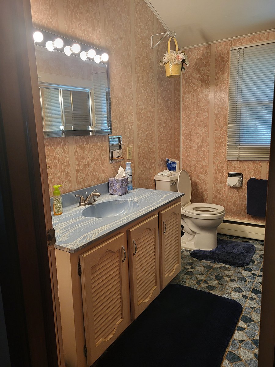MAIN BATHROOM: VANITY AND TOILET