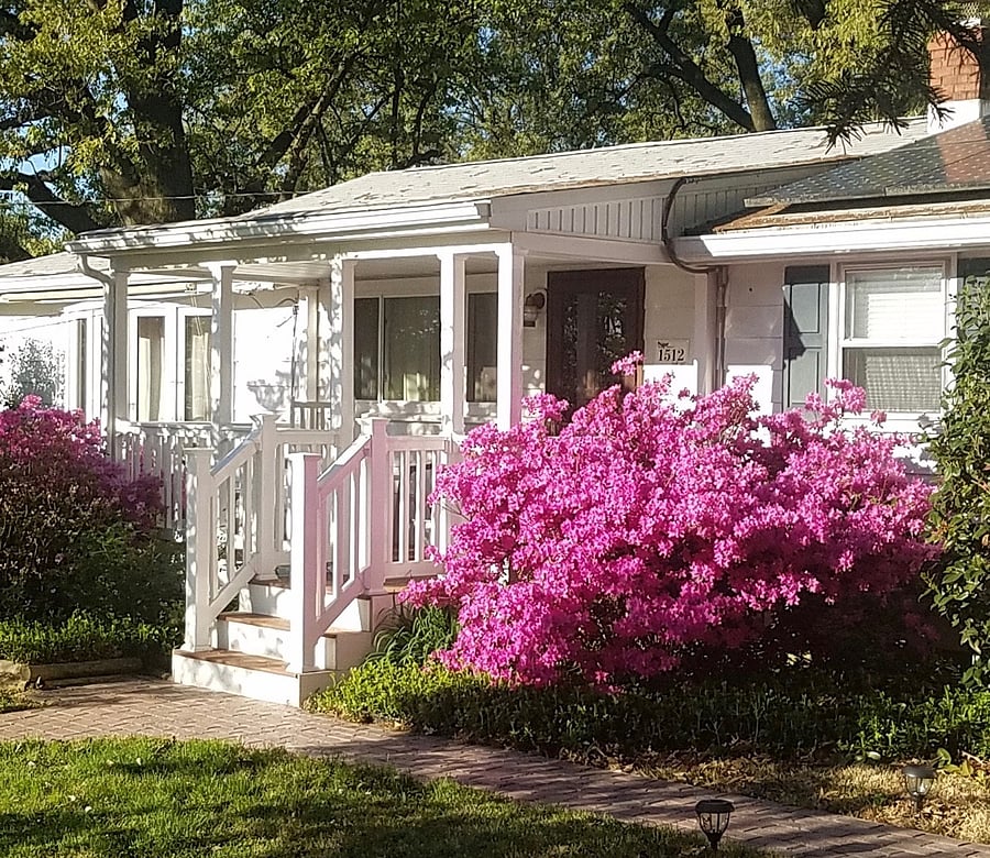 FRONT OF HOUSE IN SPRING