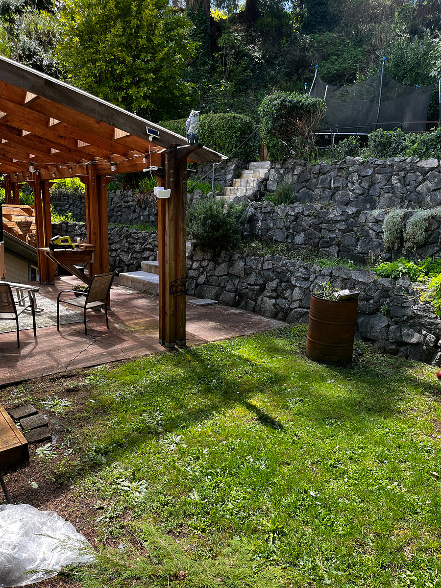 Another view from bedroom door of backyard/patio