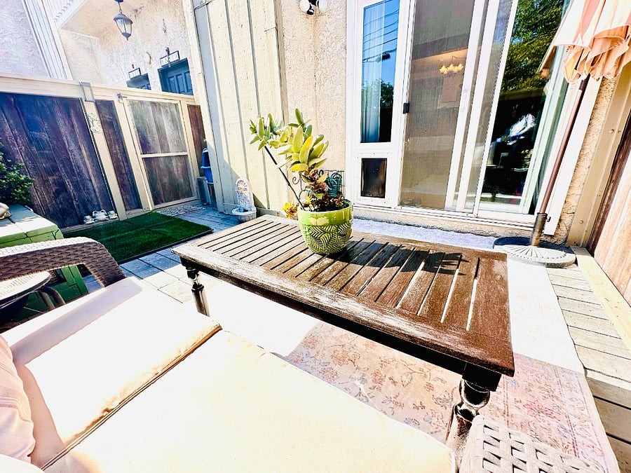 Downstairs patio.