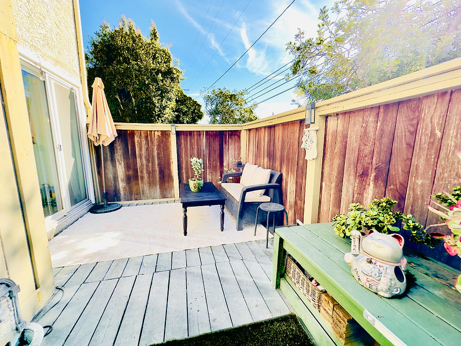 Downstairs patio.