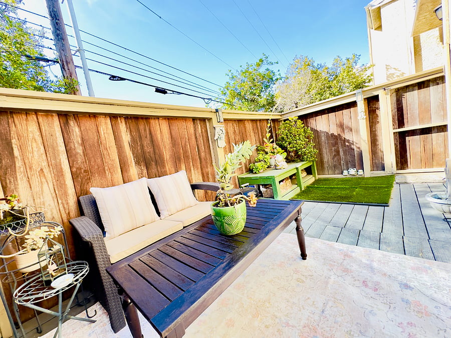Downstairs patio.