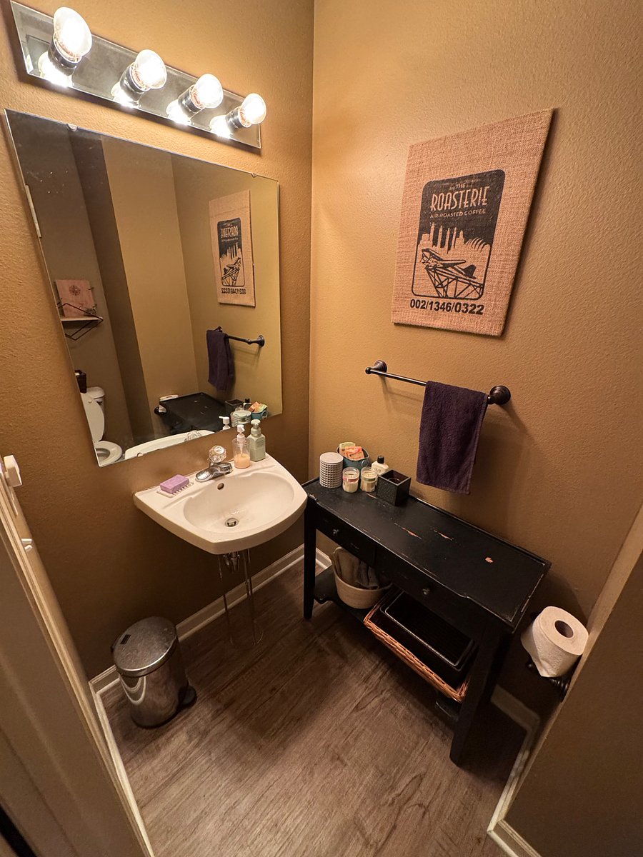 Upstairs private half bath