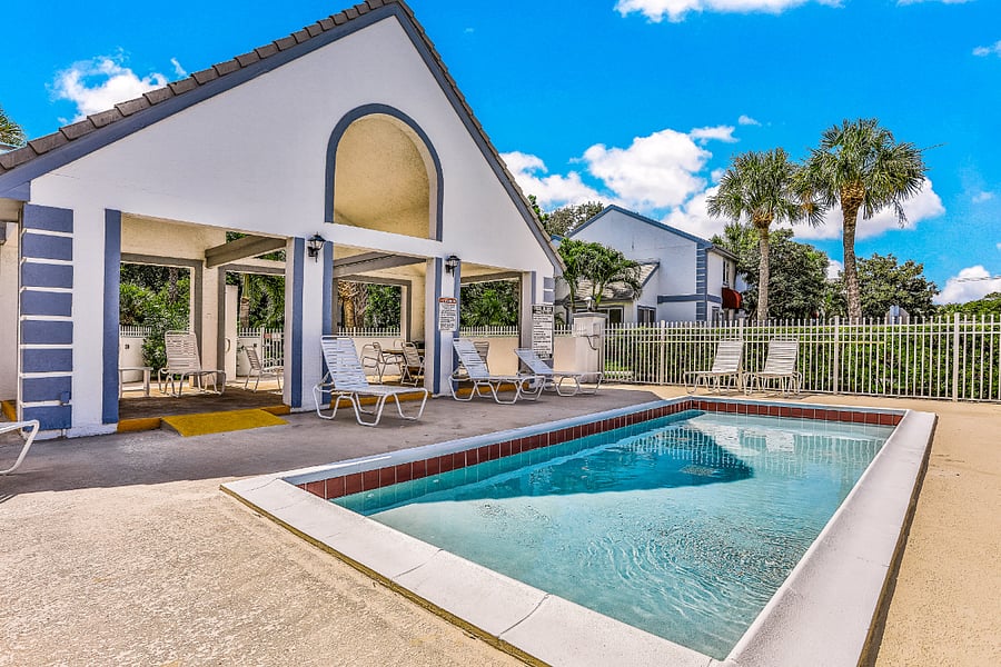 Large heated pool with club house