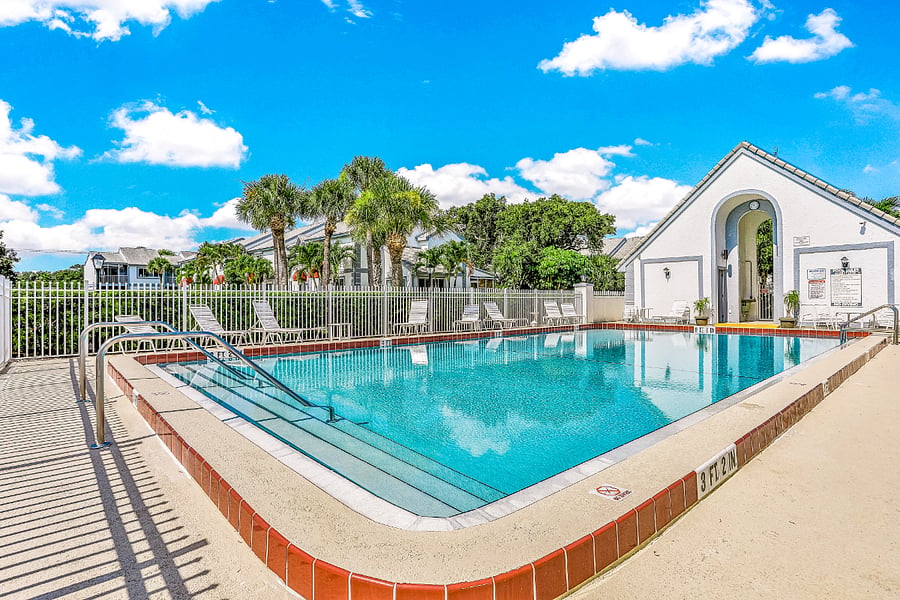 Sparkling heated pool