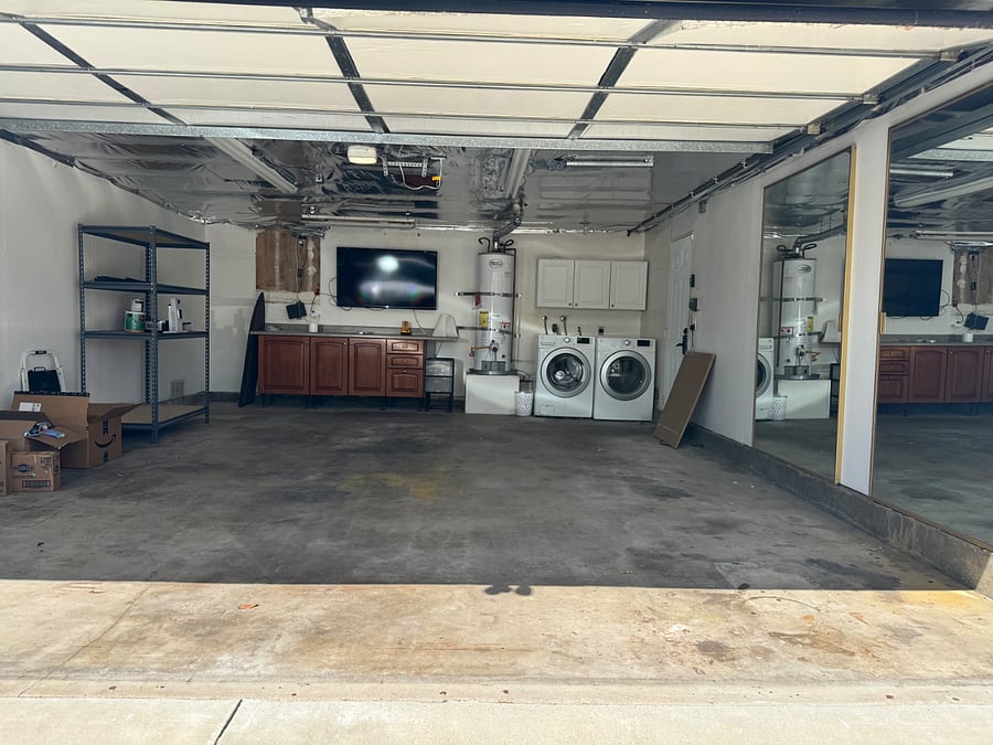 2 car garage for stoarge or parking, also laundry