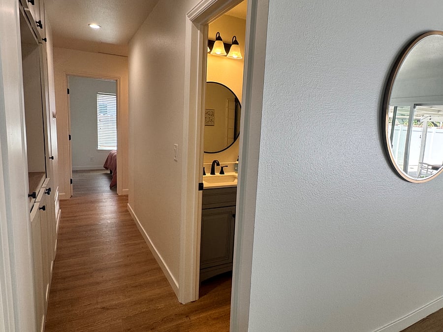 hall to bathrooms and bedrooms
