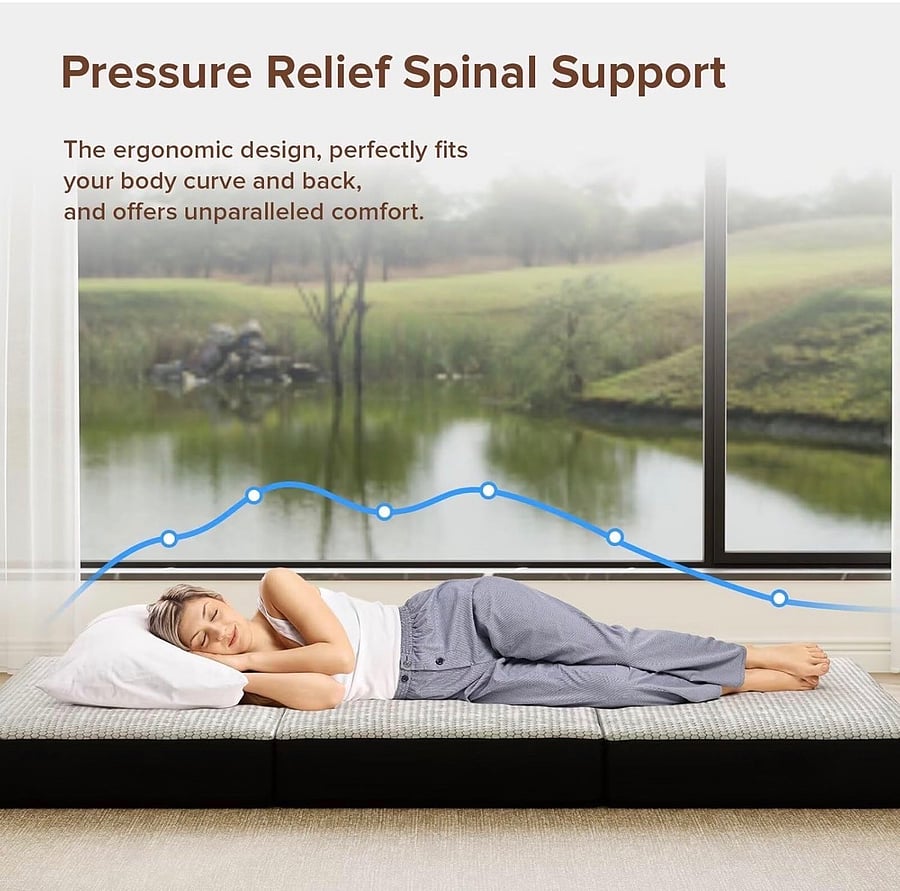 folding queen size mattress for set up in living room