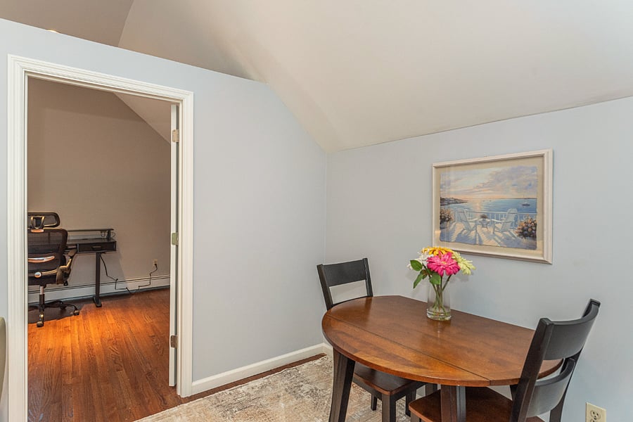 Plenty of working space at the dining room table or desk in the bedroom.