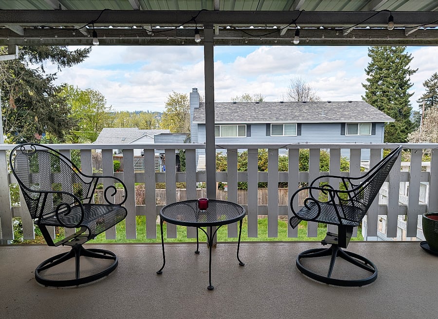 Top Patio overlooking Backyard