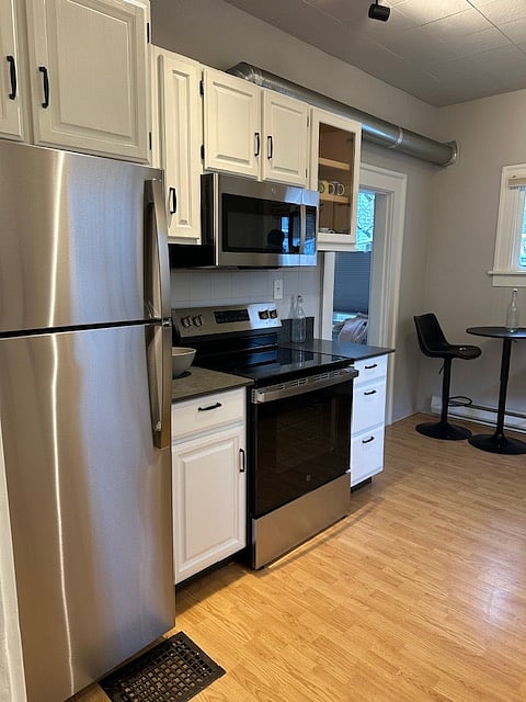 All new stainless appliances in kitchen.
